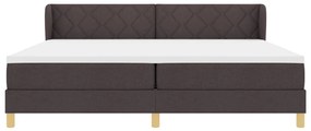 Boxspring ágy matraccal, sötétbarna, 200x200 cm, szövet