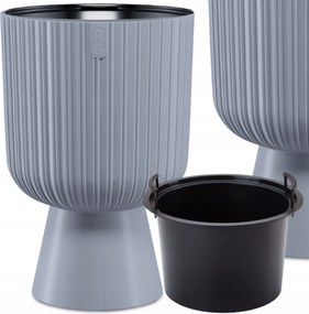 Kerek virágtartó lábbal 30cm Gazon virágtartó Fedő betéttel