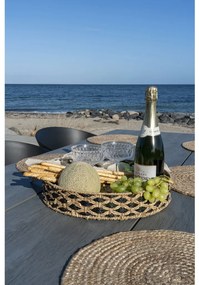 Nerja fonott tálca, tengerifű, fekete-natúr, 38 cm