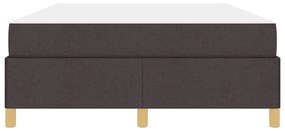 Boxrugós ágy matracmal Sötétbarna és fehér 140 x 200 cm szövet