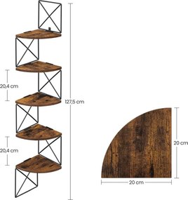 Polc, MDF, barna, ABP-E1051 OLW