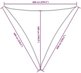 sötétzöld háromszög alakú oxford-szövet napvitorla 6 x 6 x 6 m