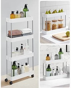 Műanyag polc kerekeken CART 13,5x42x83 cm fehér