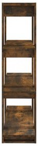 füstös tölgy színű térelválasztó könyvszekrény 100x30x123,5 cm