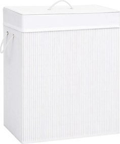 vidaXL fehér bambusz szennyestartó kosár 2 résszel 100 L