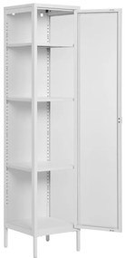 Brisbane keskeny vitrin, 1 üvegajtó, acél, fehér 40x35x180 cm