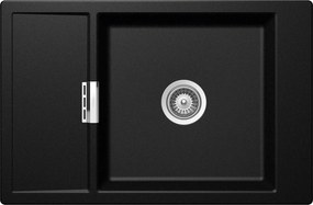 Schock Mono D-100XS konyhai mosogatótálca Cristadur Magma 780 x 510 mm, gránit, megfordítható, hagyományos beépítés, metalizált fekete