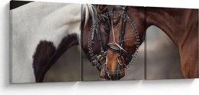 Kép - Szerelmes lovak (órával) (90x30 cm)