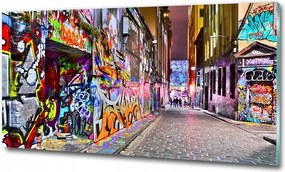 Fotó üvegfestmény Színes graffiti 125x50