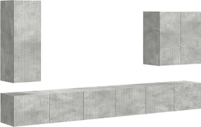 vidaXL TV falit kabinet szett Falra szerelhető 6 pcs Beton Szürke