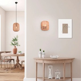 Világosbarna függőlámpa textil búrával ø 25 cm Runa – Trio