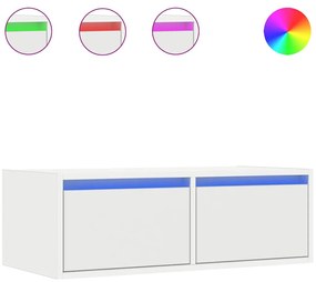 TV szekrény LED világítással fehér 75x35,5x25 cm