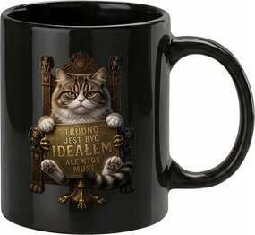 Bögre fekete macska a trónon Nehéz tökéletesnek lenni valakinek születésnapjára