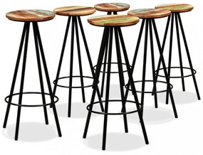 7-részes tömör akácfa és újrahasznosított fa bárszett