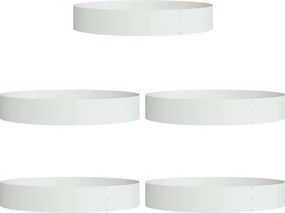 vidaXL Ültető gyűrű 5 pcs Fehér 120 x 120 x 20 cm