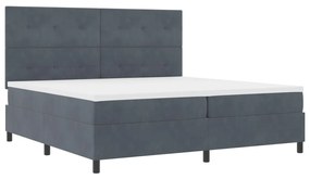 Boxspring Ágy Matrac nélkül Sötétszürke 200x200 cm Bársony