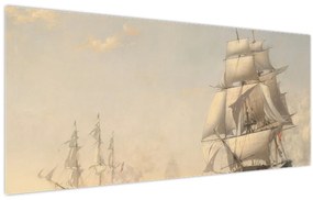 Kép - Fitz Henry Lane, The United States Frigate President Engaging the British Squadron, reprodukciók (120x50 cm)