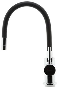FERRO - Mosogató csap rugalmas karral fényezett króm/matt fekete