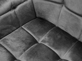 Szürke MARLEN VELVET étkezőfotel fekete lábakkal