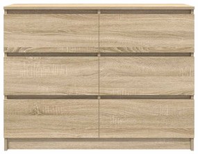 komód Sonoma tölgy 100x35x76 cm Gépelt fa