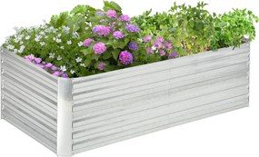Outsunny Fémből Készült Emelt Virágágyás - Ültetőágy, Palántázó Ágy, Virágföld Készlet, 180x90x60 cm, Kertbe, Erkélyre, Teraszra, Zöldséges Kerthez, V