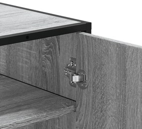 szürke sonoma szerelt fa és fém cipőszekrény 75 x 38 x 97,5 cm