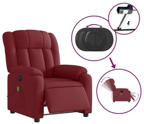 vidaXL bordó szövet elektromos dönthető masszázsfotel