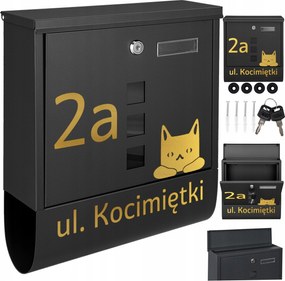 Posta- És Postaláda Tubus Fekete Arany Minta