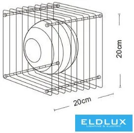 UNIVERSO Fali lámpa 1xG9 Max.10w IP20 Arany/Fehér 200x200x200mm
