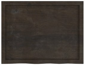 sötétbarna kezelt tömör fa fürdőszobai pult 80x60x(2-4) cm