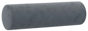 2 db sötétszürke bársony díszpárna Ø15x50 cm