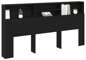Fekete Tölgy Fejtámla Szekrény, 200 x 19 x 103,5 cm, Mérnöki Fa