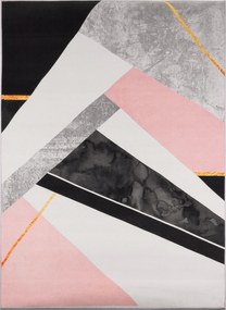 Szőnyeg 120x170 Rózsaszín-szürke Nappaliba Modern Geometrikus Csúszásgátló