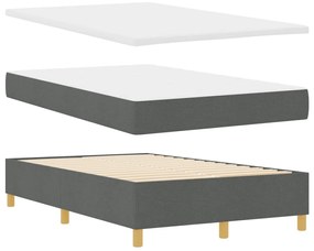 Box Spring Ágy matraccal és paddal Sötétszürke 120x190 cm Szövet