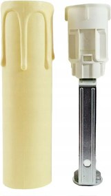 Gyertyatartó E14 foglalattal, 29x105 mm ekrü