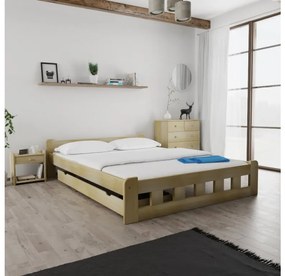 Naomi magasított ágy 140x200 cm, fenyőfa Ágyrács: Léces ágyrács, Matrac: Matrac nélkül