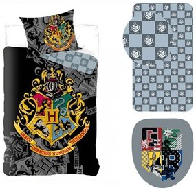 Harry Potter ágyneműhuzat, gumis lepedő és formarárna szett (Crest)