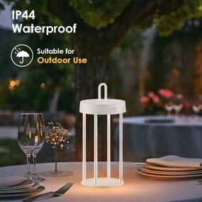 LED fényerőszabályozható kültéri újratölthető érintésvezérlésű asztali lámpa GENTLE LED/1,5W/3,7V 3000 mAh IP44 fehér