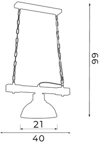 Csillár láncon HAKON 1xE27/60W/230V patina