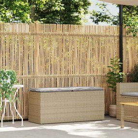 vidaXL bézs polyrattan kerti pad párnával 110x40x44 cm