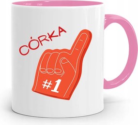 Rózsaszín Bögre Ajándék Lányának Első Számú Nyomtatott Fényképpel