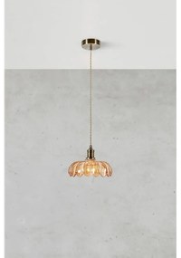 Sárgaréz színű-borostyán színű függőlámpa üveg búrával ø 25,5 cm Kurage – Markslöjd