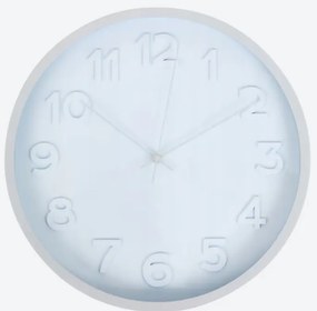 Falióra klasszikus kerek Wall clock 30x30x4cm ezüst-fehér