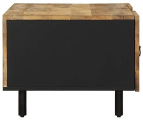 fekete tömör nyers mangófa dohányzóasztal 100 x 54 x 40 cm