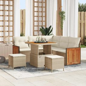 Kerti Kanapé Szett 8 pcs Beige és krém 80 x 80 x 71 cm