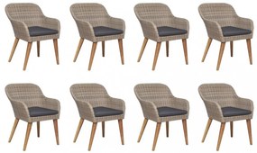 9 részes kültéri polyrattan étkezőgarnitúra párnákkal