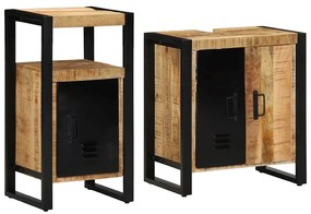 Fürdőszoba bútor szett 2 pcs Masszív, durva mangófából készült