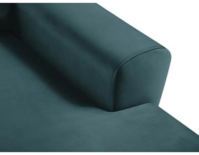 Petróleum színű bársony kinyitható tárolóhelyes sarokkanapé (jobb oldali-heverő résszel) Kyoto – Cosmopolitan Design