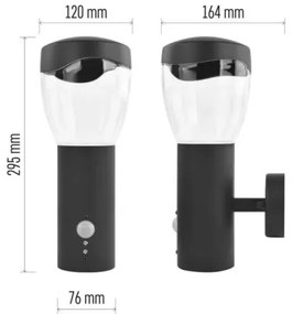 Kültéri fali lámpa érzékelővel ARTEO 1xE27/15W/230V IP44