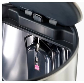 Fényes ezüstszínű rozsdamentes acél pedálos szemetes 10 l Arc – Joseph Joseph